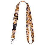 Office Lanyard, Wisdompro Polyester Neck Strap Adjustable Length with Oval Clasp and Detachable Buckle for Company ID Card Badge Holder, Keys, Name Tag, and Keychains - Sunflower