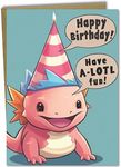 Katie Doodle - Super Cute, Axolotl Birthday Cards for Kids, (Handmade in USA), Axolotl Birthday Card, Axolotl Birthday Decorations, Axolotl Gifts, Axolotl Stuffed Animal, Axolotl Plush, Plushies