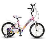 Vaux Olivia 16 Inch Rigid Cycle For Kids With Training Wheels, Baby Cycle 3 To 5 Years With Hi-Ten Steel Frame, Fancy Rims & V-Brakes, Bicycle For Girls With Ideal Height 3Ft To 3Ft 9Inch (Pink)