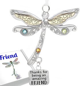 Best Friend Ornaments for Women Thanks for Being an Amazing Friend Dragonfly Charm Friendship Gift Special Friend Christmas Ornament, Birthdays, Everyday