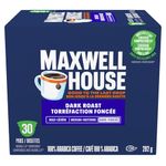 Maxwell House Dark Roast Coffee Certified Compostable K-Cup Coffee Pods, 30 Pods