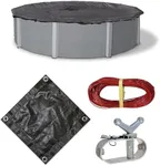 Blue Wave BWC608 Rugged Mesh Above Ground Pool Winter Cover, 24-FEET, Black