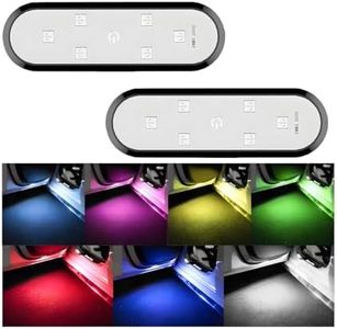 KHGUZ 2PCS Car Door LED Lights Projector, 7 Colors Magnetic Vehicle Wireless Sill Courtesy Warning Lamp, USB Rechargeable Auto Interior Ambient Sensing Welcome Lights, Universal Fit