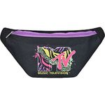 Concept One MTV Logo Fanny Pack, Waist Crossbody Men and Women, Belt Bag, Balck, Small, MTV Logo Fanny Pack, Waist Crossbody Bag for Men and Women, Belt Bag