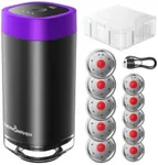ThermoMaven Mason Jar Vacuum Sealer Kit with 10 Pcs Patented Reusable Lids, 4-in-1 Automatic Vacuum Sealer for Canning Jars, Vacuum Bag, Container, Wine Stopper, One-Handed, Auto-stop, Black