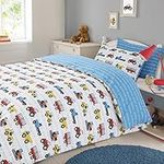 Dreamscene Transport Duvet Cover with Pillow Case Boys Kids Workforce Car Truck Bedding Set - Blue, Single