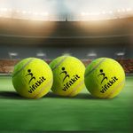 VIFITKIT Cricket Ball (Pack of 3), Tennis Ball for Cricket Tournament, ITF Approved, Rubber, Waterproof Technology, Street Match Cricket Ball, Tennis Ball for Lawn Cricket, Soft Balls