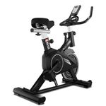 PowerMax Fitness BS-125 Spin Exercise Bike For Home Use,16Mm 6Kg Flywheel,Max User Weight 130Kg,LCD Display,2Pc Crank,Heart Rate Sensor,Knob Braking,Adjustable Foot Strap And Seat,Ipad Holder,Black