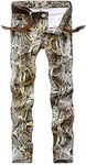 Enrica Men's Casual Printed Jeans Skinny Denim Pants, Snake Skin, 36