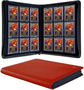 KUOOKING Toploader Binder - Holds 288+ Top Loaders for Cards, 9 Pocket Top Loader Binders with Sleeves for 3" x 4" Rigid Card Holders for Baseball, Football and other Sports Cards (Red)