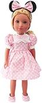 American Fashion World Pink Polka Dot Mouse Dress for 14-Inch Dolls | Mouse Ears Included | Premium Quality & Trendy Design | Dolls Clothes | Outfit Fashions for Dolls for Popular Brands