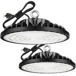 100 Watt UFO High Bay LED Shop Lights Commercial Replace 400W HID/Hps Equivalent 5000k Bright White Warehouse Lighting AC 90-277 Volts, Waterproof IP65 2Pack