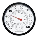 Tarqite Wireless Thermometer Room Temperature, Indoor Outdoor Thermometer Hygrometer - No Battery Needed Weather Station with Large LCD Monitor Temperature & Humidity for Home, Greenhouse, Garden