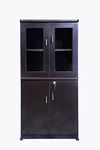 Joy's Furnitures Book Cabinet with Glass Frame Door in Dark Walnut Color