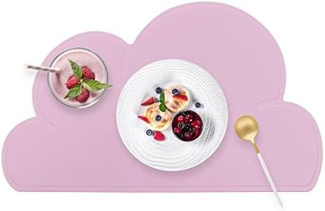 BYUNER Silicone Mat Kids Placemat Silicon Food Mat Tablemats Cloud Placemat Children Table Mats Baby Placemats Toddlers Portable Place Mat Heat Resistant Pink 47.4 * 26.7 cm