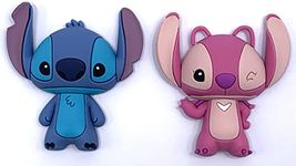 Disney Stitch 3D Foam Magnet Set - Stitch & Angel Magnets - Magnet for Refrigerators and Lockers