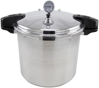 NESCO 16.9 QT MANUAL PRESSURE CANNER, PRESSURE COOKER WITH PRESSURE GUAGE, LOCKING LID, AND REMOVABLE BLOCKAGE GUARD