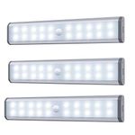 20LED Closet Light with Motion Sensor,Under Cabinet Lighting, Rechargeable Under-Cabinet Lights,Build in Rechargeable Battery,Suitable for wardrobes, cabinets, Kitchens, corridors, Pantry (3Pack)