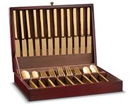 Royalty Art Cutlery Storage Box for Flatware, Silverware, and Dinner Cutlery, Stores Forks, Knives, Spoons, Decorative Wooden Caddy, Kitchen and Dining Organizer (Flatware Not Included)