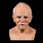 Halloween Old Men Mask Realistic Smile Men Mask Scary Human Latex Mask Haloween Horror Cosplay Costume