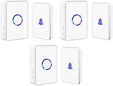 Greencycle Wireless Doorbells for Home,Wireless Doorbell,Door Bell Ringer Wireless，48 Ringtones,433M Hz Ultra Long Range Transmission,IP66 Waterproof,Suitable for Home, Classroom, Store,3PK