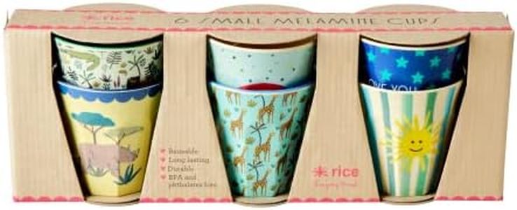 Rice - 6 Pcs Small Melamine Kids Cups - Funky Print