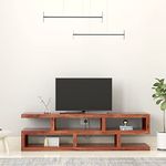 Amazon Brand - Solimo Mur Sheesham Wood TV Cabinet, Natural Finish, Open Shelves