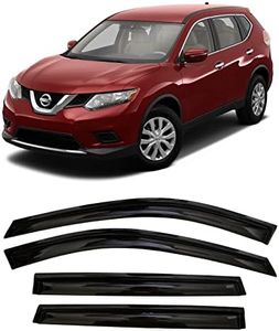 olltoz Smoke Tinted Tape-On Side Window Vent Visor Deflectors Rain Guards for Nissan Rogue S SV SL 2014 2015 2016 2017 2018 2019 2020