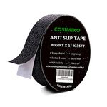 Heavy Duty Anti Slip Tape for Stairs Outdoor/Indoor Waterproof Grip Tape Safety Non Skid Roll for Stair Steps Traction Tread Staircases Non Slip Strips Black (1" x 35Ft Black)