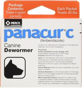 Panacur C Canine Dewormer Dogs 4 Gram Each Packet Treats 40 lbs (3 Packets) (Fivе Расk)