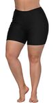 ATTRACO Swimsuit Bottoms for Women Plus Size Tummy Control Bathing Suit Shorts 1X Black