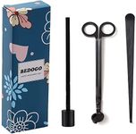 BEDOGO Flowers theme Candle Accessory Set,with Wick Trimmer, Wick Dipper, Candle Snuffer, Elegant Gift for Candle Lovers (Black)