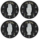 Something Different FT_53530 Palm Reading Coaster 4 Piece Set | Black | Circle-11 cm x 3 cm, nc