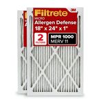 Filtrete 18x24x1, AC Furnace Air Filter, MPR 1000, Micro Allergen Defense, 2-Pack (Exact Dimensions 17.81 x 23.81 x 0.81)