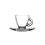 Ravenhead Entertain Glass Espresso Cup and Saucer, Set of 2, 8cl