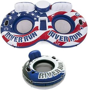 Intex American Flag 2 Person Float w/ River Run 1 Person Tube