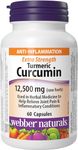 Webber Naturals Turmeric Curcumin Extra Strength, 12,500 mg of Raw Herb, 60 Capsules, Digestion, Joint and Antioxidant Support