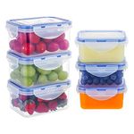 EASYLOCK 500ML 180ML 6Pack Food Storage Containers with Lids Airtight, Meal Prep Containers Reusable, Plastic Food Container with Lids Set, Freezer Storage Boxes, Snack Pots