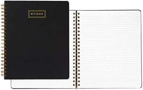 Hallmark Spiral Notebook (Black and Gold Ruled Journal)