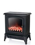 Warmlite WL46021 Mable Electric Compact Stove Fire with Adjustable Thermostat Control, Realistic LED Flame Effect, 2000W, Black