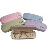 AT TECH Linen Metal Hard Box Cover and Cases For Sunglasses, Eyewear, Spectacles, Chasma. (Multi-color) (Combo of 2 Pcs.)