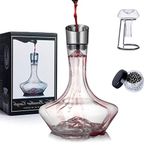 YouYah Iceberg Wine Decanter Set with Aerator Filter,Drying Stand and Cleaning Beads,Red Wine Carafe,Wine Aerator,Wine Gift,100% Hand Blown Lead-Free Crystal Glass