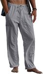 Gafeng Mens Linen Pants Yoga Beach 