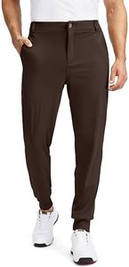 Soothfeel Men's Golf Joggers Pants with 5 Pockets Slim Fit Stretch Sweatpants Running Travel Dress Work Pants for Men(Brown, XS)