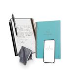 Rocketbook Reusable Digital Notebook - Smart Notepad A5 Teal - Wirebound Note Book To Do List Pad, Dotted Paper with Frixion Erasable Pen and Wipe, Office Gadget App Reduce Paper Waste