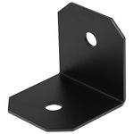 6 Pcs 3" x 3" Black L Rafter Clips Brackets, Carbon Steel Corner Brace for 4X Lumber Pergola Rafter Tie Bracket, Thickness 2.6mm (12 Gauge)