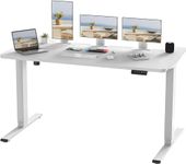 FLEXISPOT 160x80cm Electric Standing Desk Height Adjustable Desk Desktop FSC Certification Sit Stand Desk Stand Up Desk with Memory Smart Pannel (White Frame+ White Desktop)