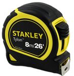 Stanley Rubber Measuring Tape, Yellow/black, Matt Finish