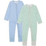 Bramble & Bear Unisex Baby (2 Pack) Toddler Sleepsuits, Hare & Ivy, 9-12 Months UK