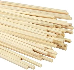 Bâtons de Bambou,100 pcs Batonnet en Bois Tasseau Bois Baguette Bois Bambou Tige Baton Barbe a Papa Bâtons de Travaux Manuels, pour Arts Plastique Bricolage Décorations,Carré 30cm*5mm